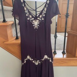 Burgundy Brown SL Fashion Dress
